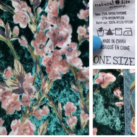 Natural Life NWT Emerald Floral Velvet Duster - Picture 4 of 7